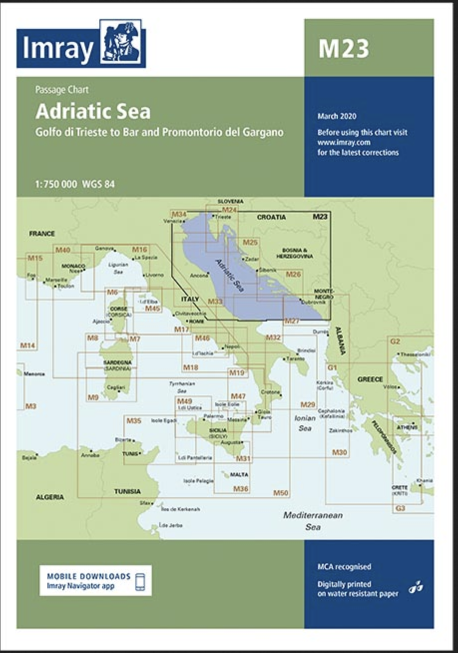 Imray M23 - Adriatic Sea 1:750000